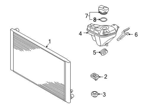 2010 Audi A8 Quattro Radiator & Components Diagram