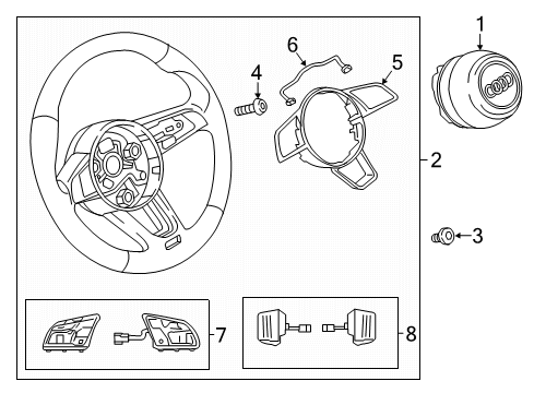 2020 Audi S5 Sportback Steering Wheel & Trim Diagram