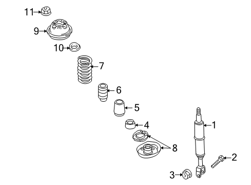 2004 Audi A4 Struts & Components Diagram