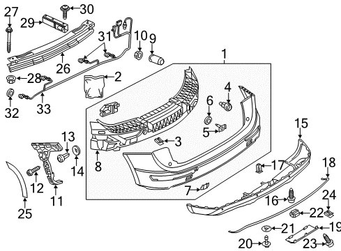 2015 Audi SQ5 Bumper & Components - Rear Diagram