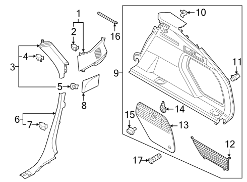 2024 Audi SQ8 e-tron Interior Trim - Quarter Panels
