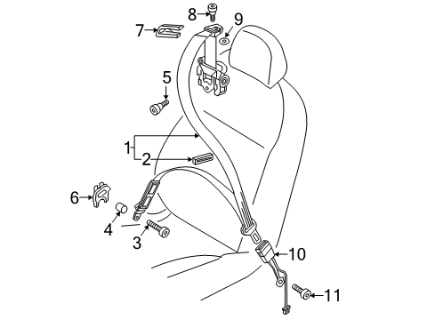 2021 Audi TT Quattro Front Seat Belts Diagram