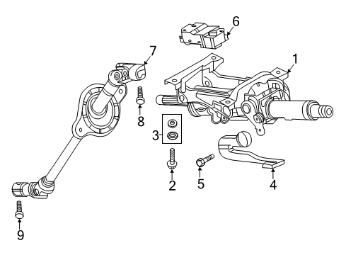 2021 Audi Q5 Sportback Steering Column Assembly Diagram