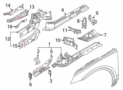 2021 Audi Q5 PHEV Inner Rail Diagram for 80A-803-110-A-STL