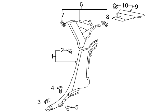 2017 Audi A3 Quattro Interior Trim - Quarter Panels Diagram