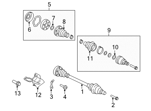 2012 Audi R8 Drive Axles - Rear Diagram