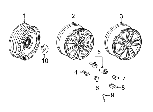 2022 Audi S5 Wheel Covers & Trim Diagram