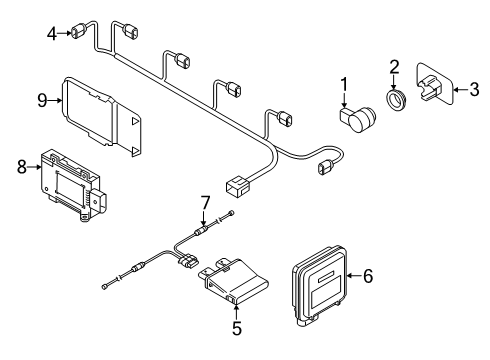 2024 Audi Q8 Electrical Components - Rear Bumper Diagram