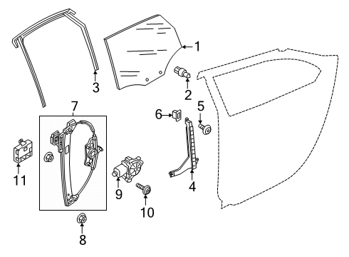 2024 Audi A4 allroad Glass - Door Diagram