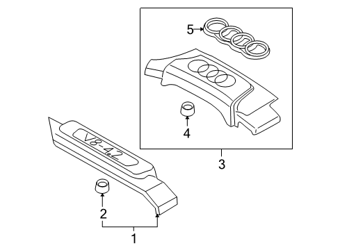 2007 Audi S4 Engine Appearance Cover Diagram