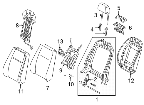 2024 Audi A4 Quattro Driver Seat Components Diagram