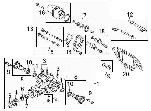 2013 Audi A8 Quattro Axle & Differential - Rear Diagram