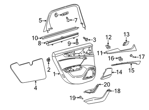 2025 Audi RS6 Avant Interior Trim - Rear Door Diagram