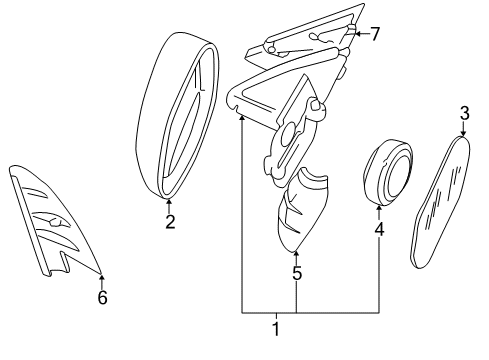 1998 Audi A4 Mirror Motor Diagram for 8D1-858-532-C-3FZ