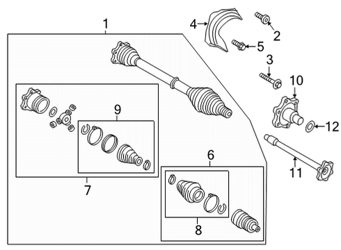 2021 Audi SQ8 Drive Axles - Front Diagram