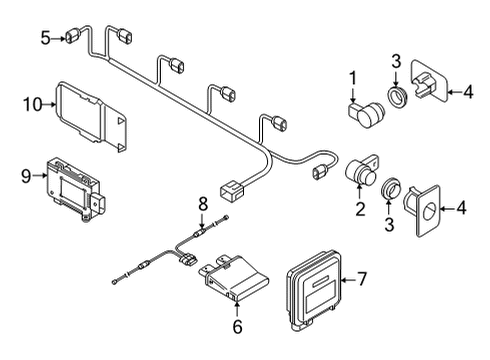 2024 Audi RS Q8 Electrical Components - Rear Bumper Diagram