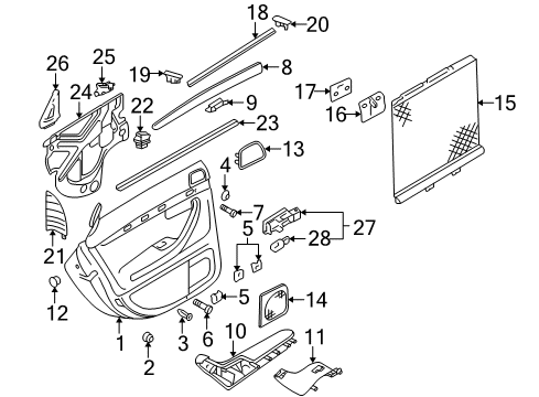 2007 Audi RS4 Interior Trim - Rear Door Diagram