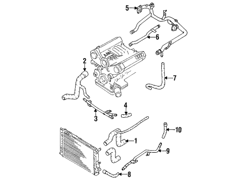 1998 Audi A6 Quattro Hoses, Lines & Pipes Diagram