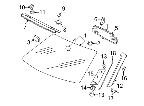 2005 Audi S4 Glass - Windshield Diagram