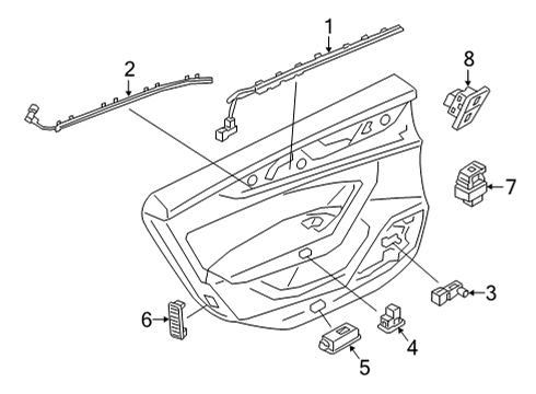 2021 Audi RS6 Avant Interior Trim - Rear Door Diagram 2