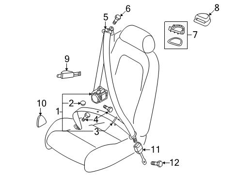 2011 Audi TT Quattro Front Seat Belts Diagram