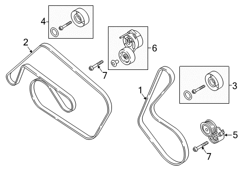 2018 Audi Q7 Belts & Pulleys Diagram