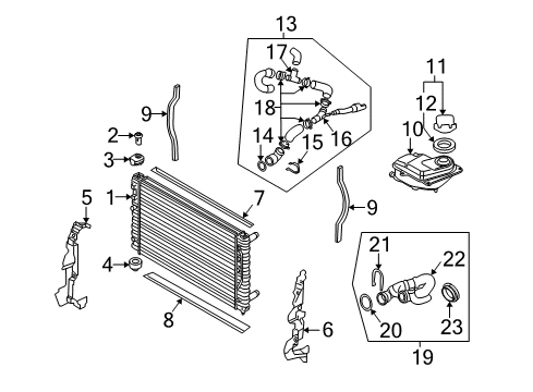 2007 Audi RS4 Radiator & Components Diagram