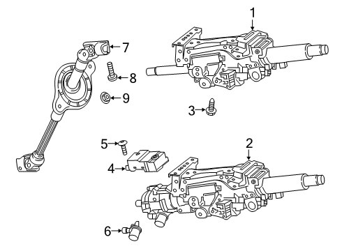 2024 Audi S6 Steering Column Assembly Diagram