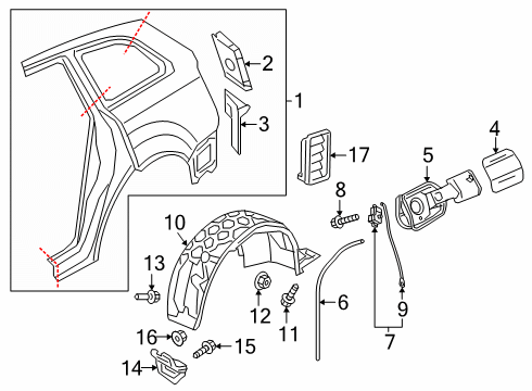 2025 Audi Q7 Quarter Panel & Components Diagram