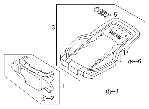 2011 Audi A8 Quattro Engine Appearance Cover Diagram