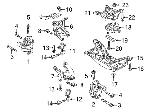 2018 Audi A5 Quattro Engine & Trans Mounting Diagram