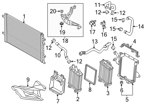 2013 Audi S8 Radiator & Components Diagram