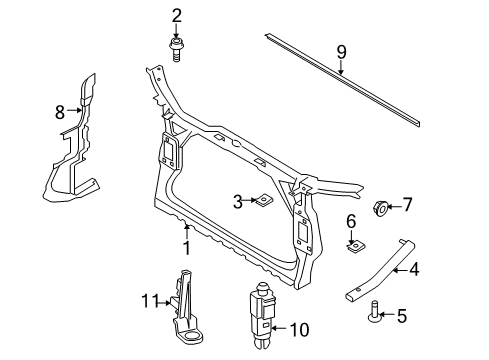 2012 Audi S5 Radiator Support Diagram