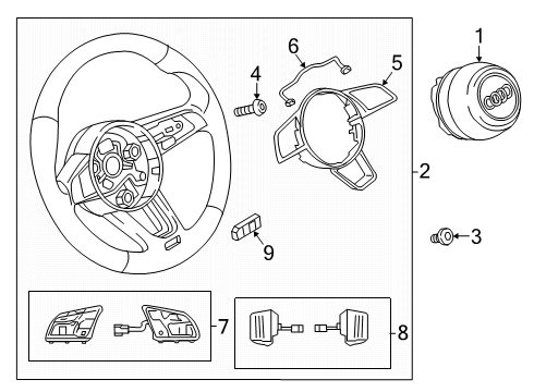 2019 Audi RS5 Steering Wheel & Trim Diagram