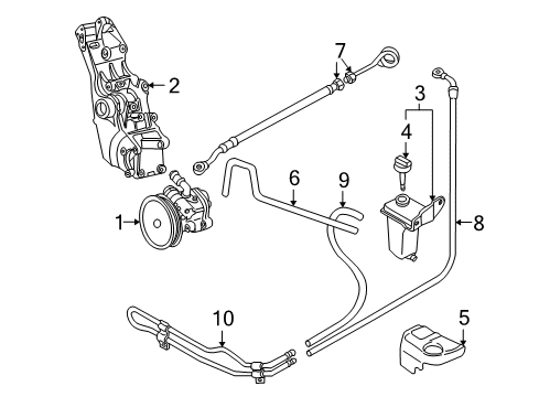2002 Audi A4 Quattro P/S Pump & Hoses Diagram