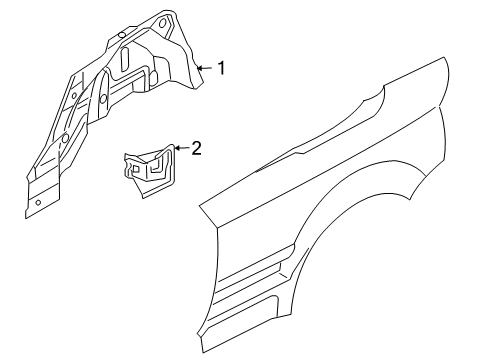 2008 Audi A4 Inner Structure - Quarter Panel Diagram