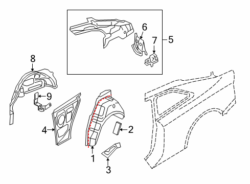 2014 Audi RS5 Filler Plate Diagram for 8T0-809-991