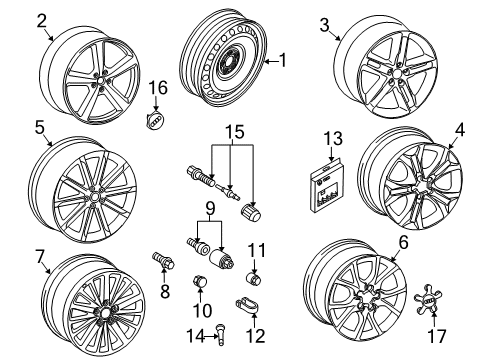 2012 Audi A5 Wheel Covers & Trim Diagram