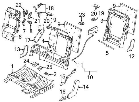 2015 Audi SQ5 Rear Seat Components Diagram