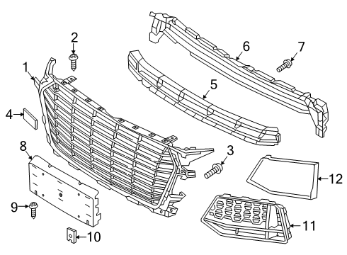 2021 Audi TT Quattro Grille & Components Diagram