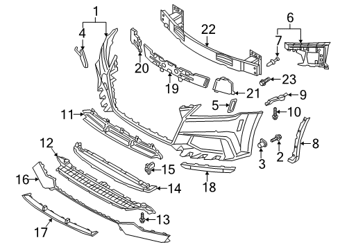 2019 Audi TT RS Quattro Bumper & Components - Front Diagram