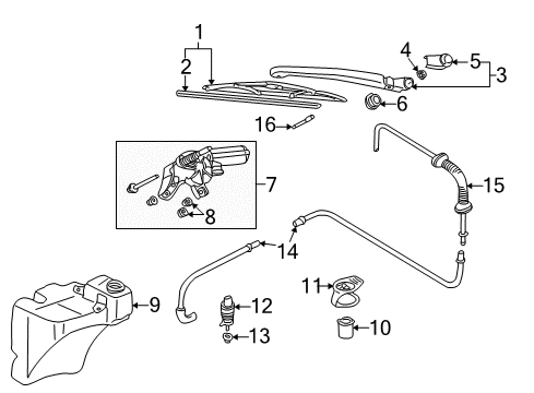 2001 Audi Allroad Quattro Rear Wiper Components Diagram