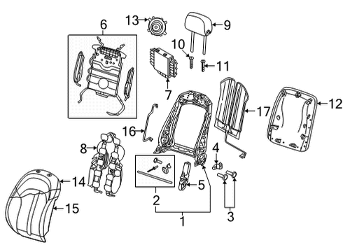 2025 Audi RS7 Sportback Front Seat Components Diagram
