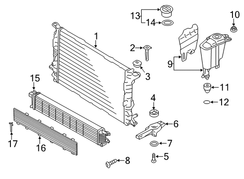 2017 Audi S5 Radiator & Components Diagram