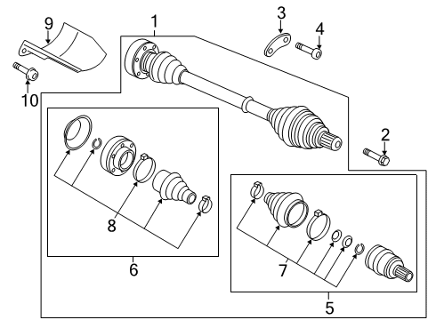 2015 Audi S3 Drive Axles - Front Diagram