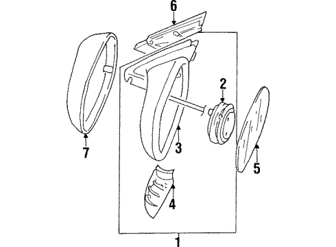 1998 Audi A6 Quattro Outside Mirrors Diagram