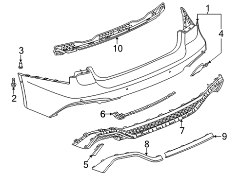 2022 Audi RS6 Avant Bumper & Components - Rear Diagram