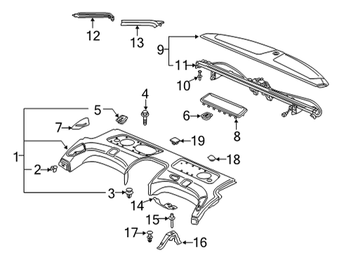2020 Audi A8 Quattro Interior Trim - Rear Body Diagram