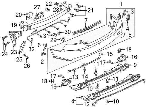 2015 Audi RS7 Bumper & Components - Rear Diagram