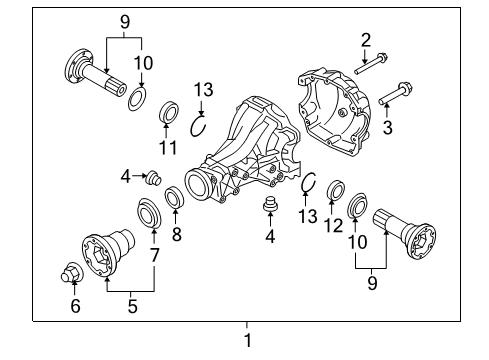 2013 Audi A5 Quattro Axle & Differential - Rear Diagram